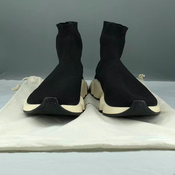 Balenciaga Black and White Sock Sneakers - Picture 1 of 10